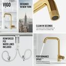 CASS INDUSTRIAL 14 IN. H SINGLE HANDLE KITCHEN BAR FAUCET IN MATTE BRUSHED GOLD 