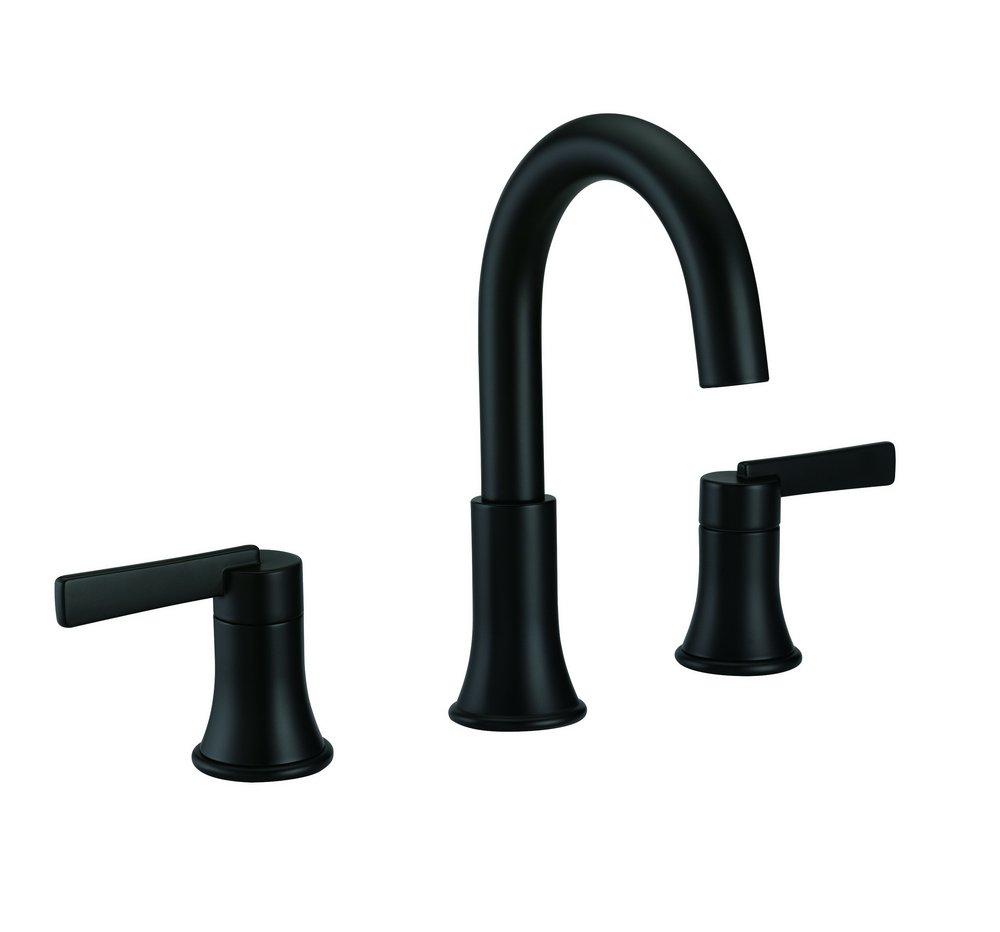 Two Handle Widespread Bathroom Sink Faucet in Matte Black 