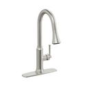 Single Handle Pull Down Kitchen Faucet in Brushed Nickel 