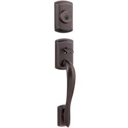 Deadbolt, Keyed Entry Handle Set and Key in Venetian Bronze