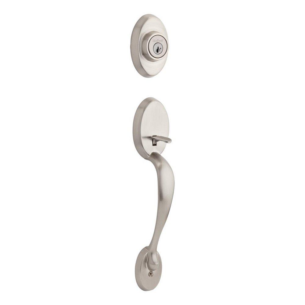 CHELSEA SINGLE CYLINDER EXTERIOR ONLY HANDLESET FEATURING SMARTKEY SECURITY IN SATIN NICKEL 