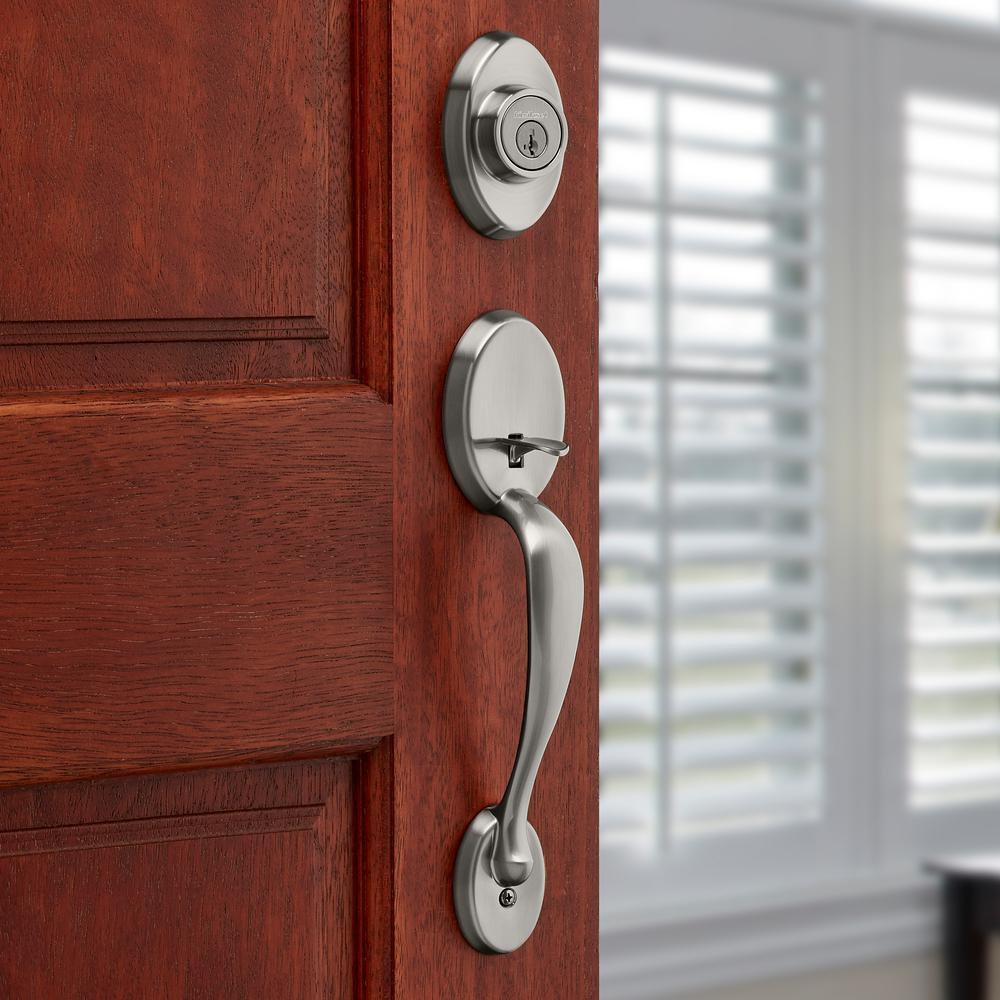Smartkey Single Cylinder Exterior Handleset in Satin Nickel 