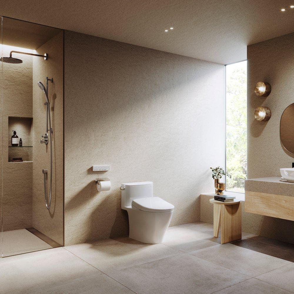 TOTO Sedona Beige Elongated Closed Front with Cover Bidet Seat 