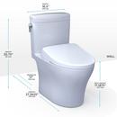 1.28 gpf Elongated Two Piece Toilet with Washlet Seat  in Cotton White 