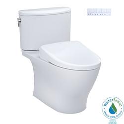 1.0 gpf Elongated Two Piece Toilet with Washlet Seat  in Cotton White