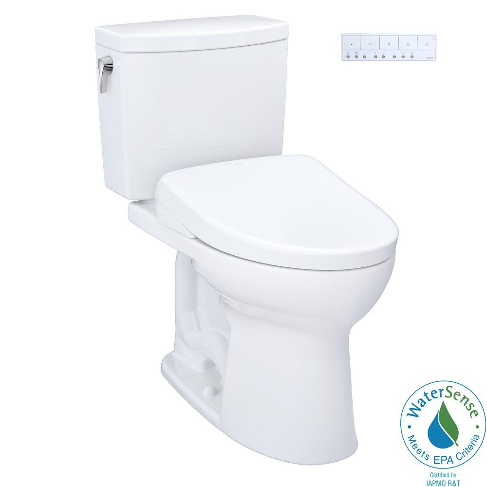 1.28 gpf Elongated Two Piece Toilet with Washlet Seat  in Cotton White 