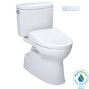 1.28 gpf Elongated Two Piece Toilet with Washlet Seat  in Cotton White 