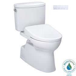 1.28 gpf Elongated Two Piece Toilet with Washlet Seat  in Cotton White