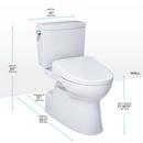 1.28 gpf Elongated Two Piece Toilet with Washlet Seat  in Cotton White 