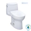 1.28 gpf Elongated One Piece Toilet with Washlet Seat  in Cotton White