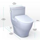 1.28 gpf Elongated One Piece Toilet with Washlet Seat  in Cotton White 