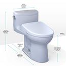 1.28 gpf Elongated One Piece Toilet with Washlet Seat  in Cotton White 