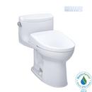 1.28 gpf Elongated One Piece Toilet with Washlet Seat  in Cotton White 