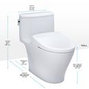 1.28 gpf Elongated One Piece Toilet with Washlet Seat  in Cotton White 