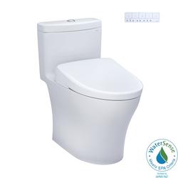 0.9/1.28 gpf Elongated One Piece Toilet with Washlet Seat  in Cotton White