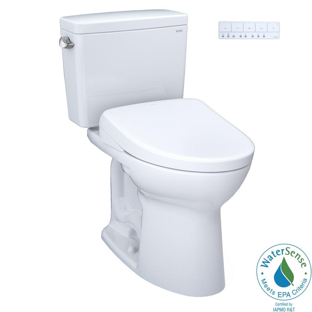 1.28 gpf Elongated Two Piece Toilet with Washlet Seat  in Cotton White 