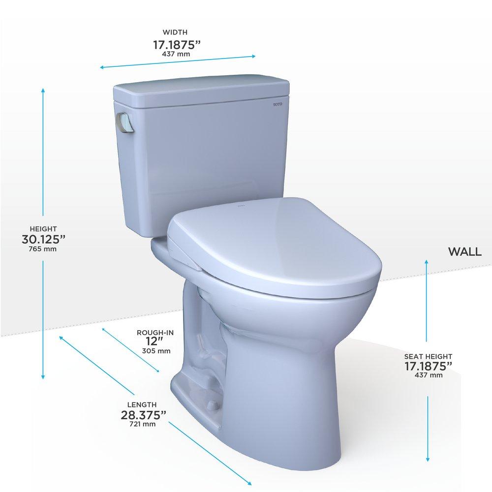 1.28 gpf Elongated Two Piece Toilet with Washlet Seat  in Cotton White 