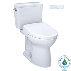 1.6 gpf Elongated Two Piece Toilet with Washlet Seat  in Cotton White