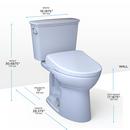 1.28 gpf Elongated Two Piece Toilet with Washlet Seat  in Cotton White 