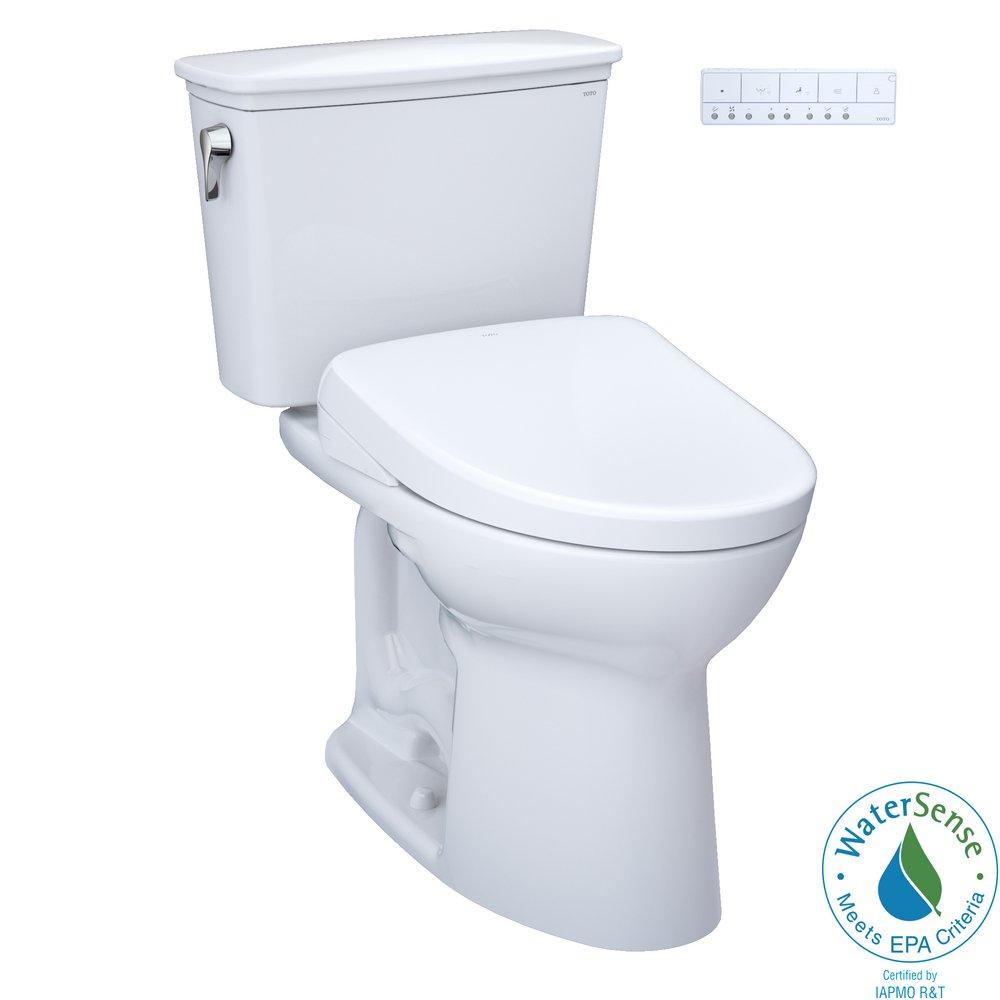 1.28 gpf Elongated Two Piece Toilet with Washlet Seat  in Cotton White 