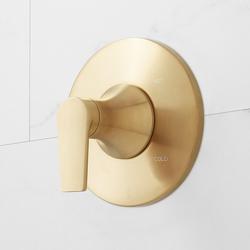 Single Handle Pressure Balancing Valve Trim in Brushed Gold (Trim Only)