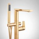 Signature Hardware Brushed Gold Floor Mounted Tub Filler Faucet 
