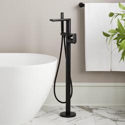Floor Mount Tub Filler Faucet in Matte Black