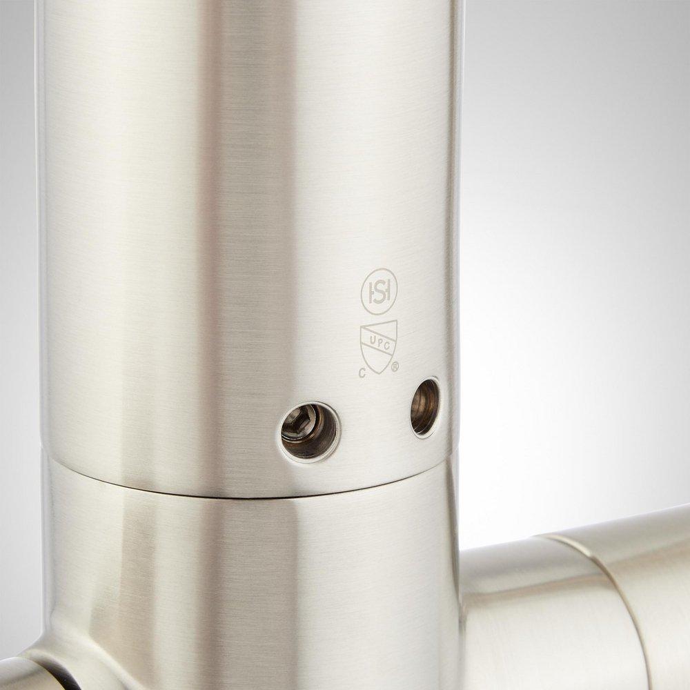 Signature Hardware Brushed Nickel Floor Mounted Tub Filler Faucet 