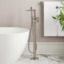 Floor Mount Tub Filler Faucet in Brushed Nickel