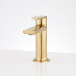 Single Handle Monoblock Bathroom Sink Faucet in Brushed Gold