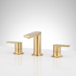 Two Handle Widespread Bathroom Sink Faucet in Brushed Gold