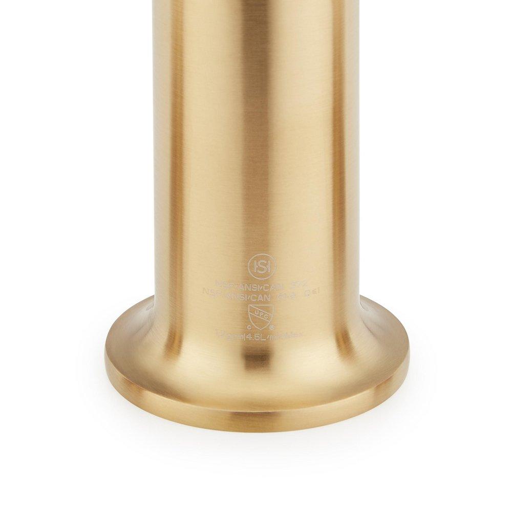 Signature Hardware Brushed Gold Two Handle Widespread Bathroom Sink Faucet 