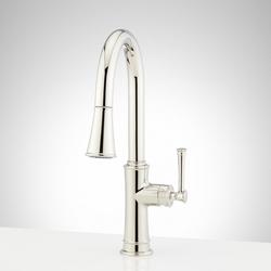 Single Handle Pull Down Kitchen Faucet in Polished Nickel