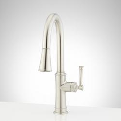 Single Handle Pull Down Kitchen Faucet in Stainless Steel