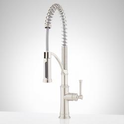 Single Handle Pre-Rinse Kitchen Faucet in Stainless Steel