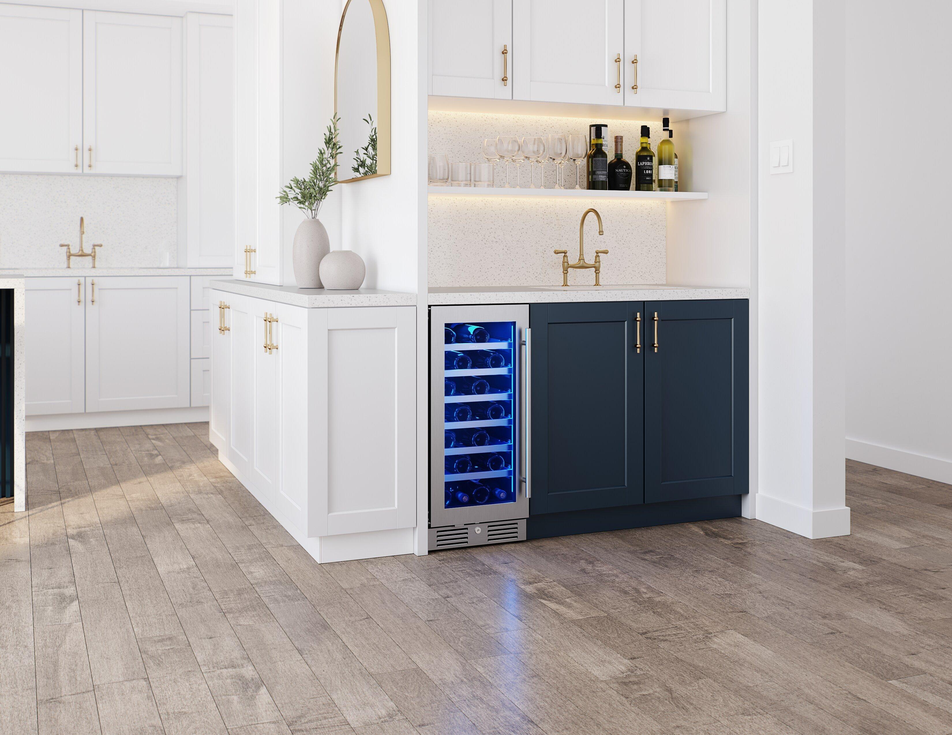 Zephyr Stainless Steel 15 x 33-7/8 in. Indoor Built-in and Freestanding Wine Coolers 