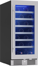 Zephyr Stainless Steel 15 x 33-7/8 in. Indoor Built-in and Freestanding Wine Coolers 