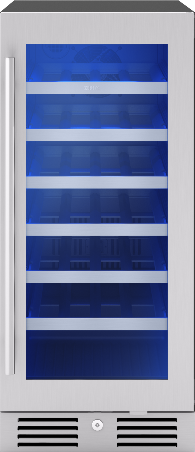 Zephyr Stainless Steel 15 x 33-7/8 in. Indoor Built-in and Freestanding Wine Coolers 