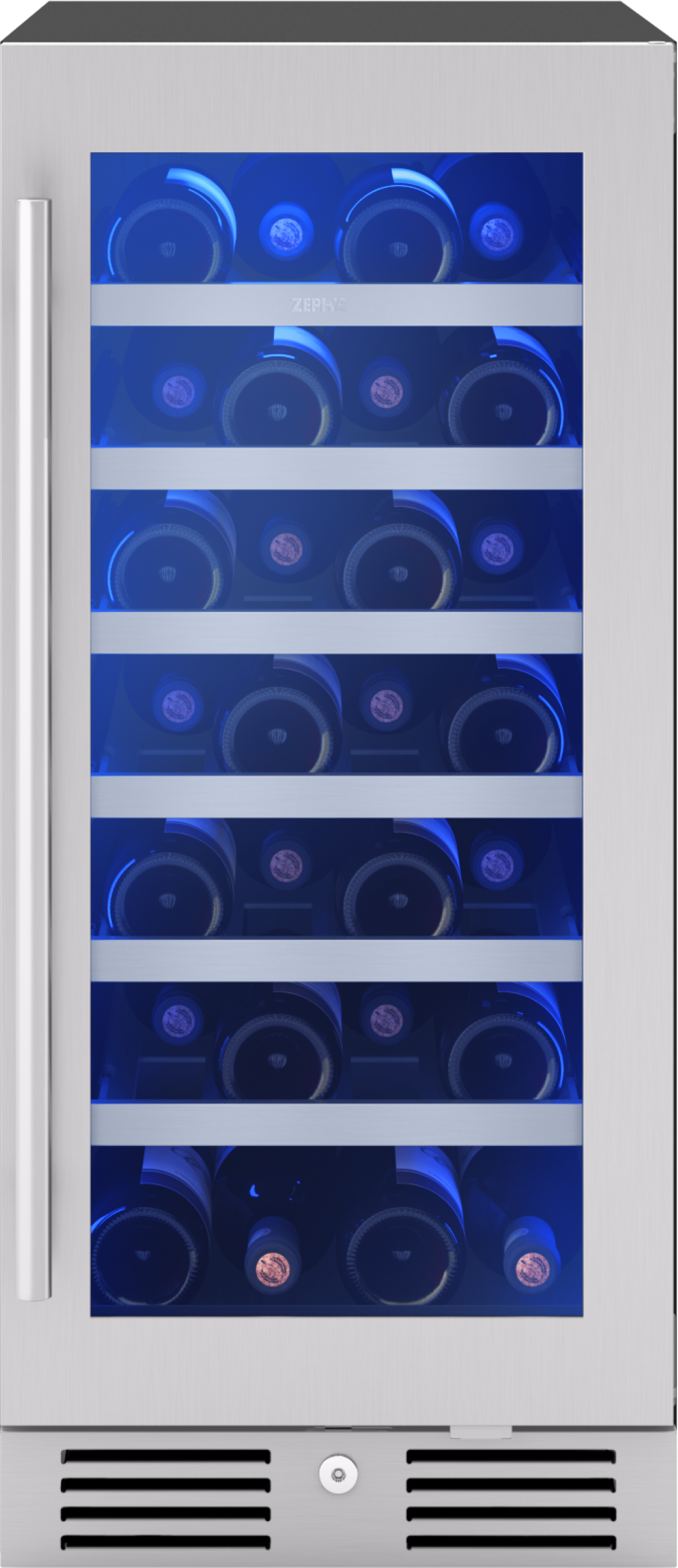 Zephyr Stainless Steel 15 x 33-7/8 in. Indoor Built-in and Freestanding Wine Coolers 