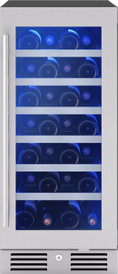 Zephyr Stainless Steel 15 x 33-7/8 in. Indoor Built-in and Freestanding Wine Coolers 