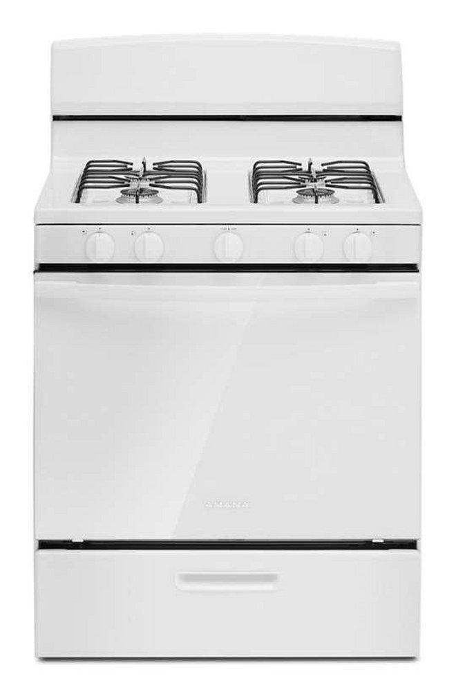 Amana White 29-22/25 in. 5.0 cu. ft. 4-Burner 33500 BTU Sealed Gas Freestanding Range 