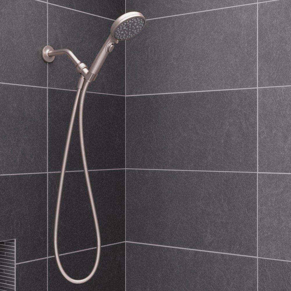 HYDROFUSE 6-FUNCTION HANDSHOWER KIT IN SPOT DEFENSE BRUSHED NICKEL ARM AND FLANGE NOT INCLUDED 