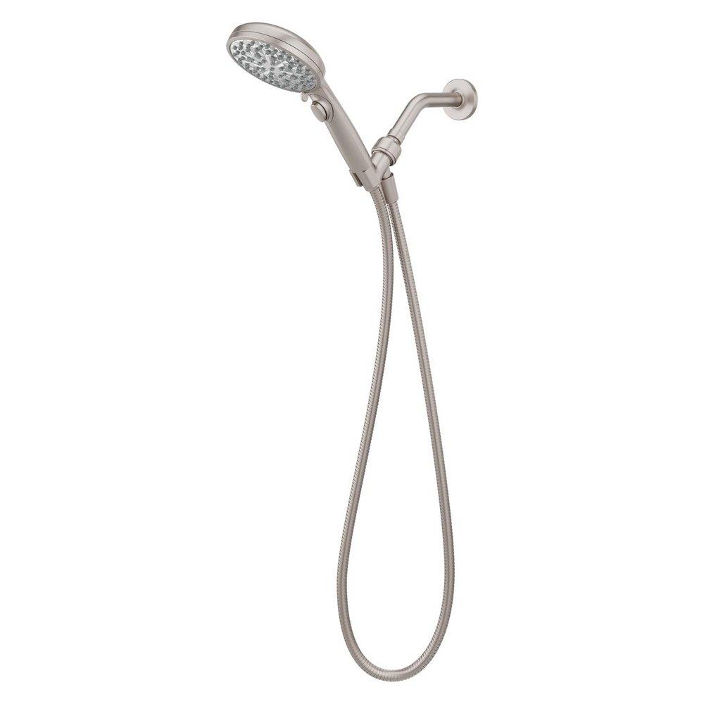 HYDROFUSE 6-FUNCTION HANDSHOWER KIT IN SPOT DEFENSE BRUSHED NICKEL ARM AND FLANGE NOT INCLUDED 