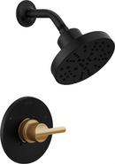Single Handle Multi Function Shower Faucet in Matte Black with Champagne Bronze (Trim Only)