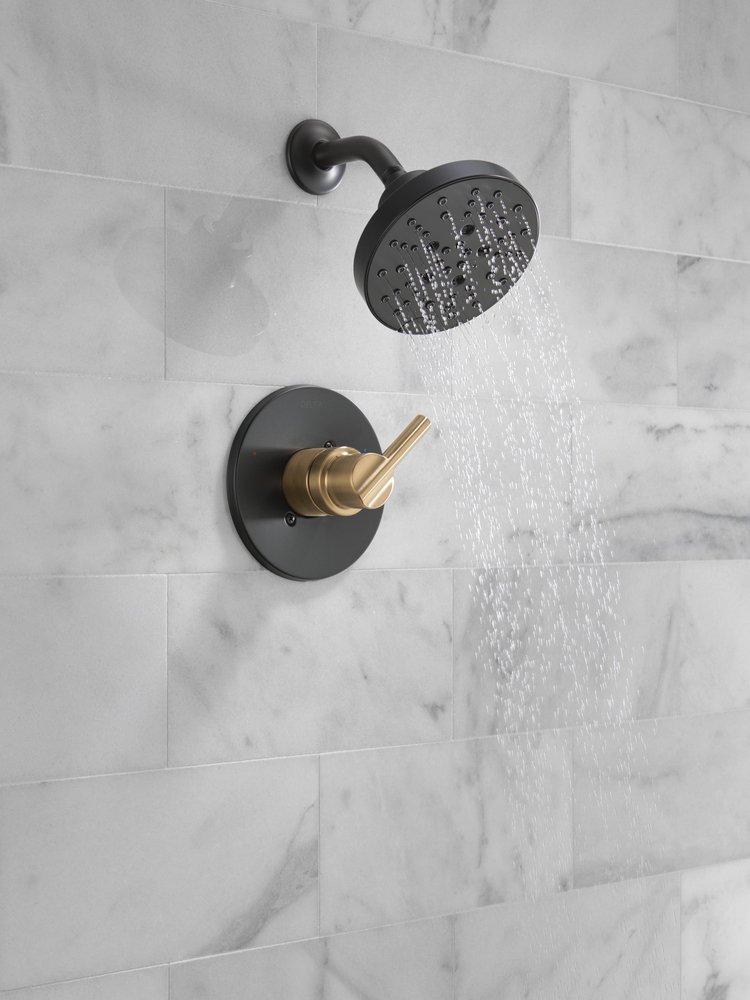 Delta Faucet Matte Black Single Handle Multi Function Shower Faucet (Trim Only) 