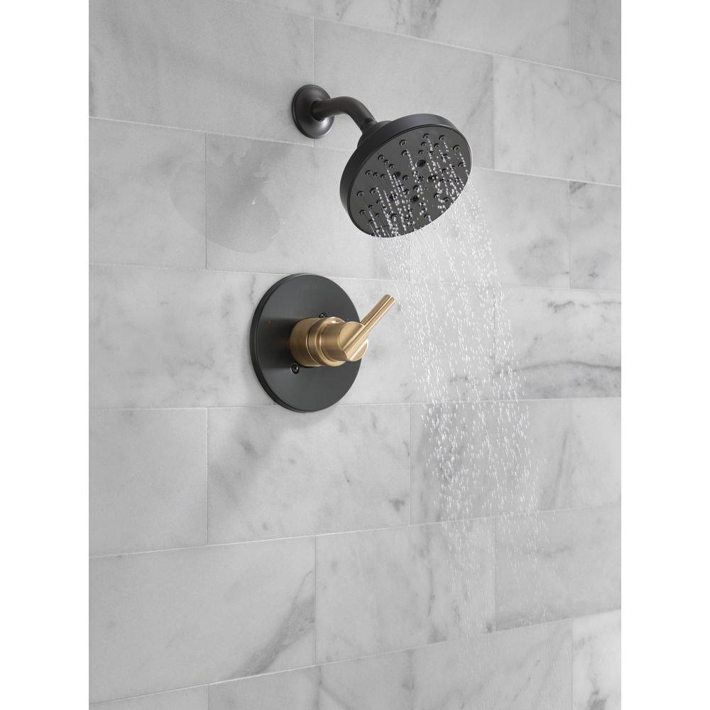 Delta Faucet Matte Black Single Handle Multi Function Shower Faucet (Trim Only) 