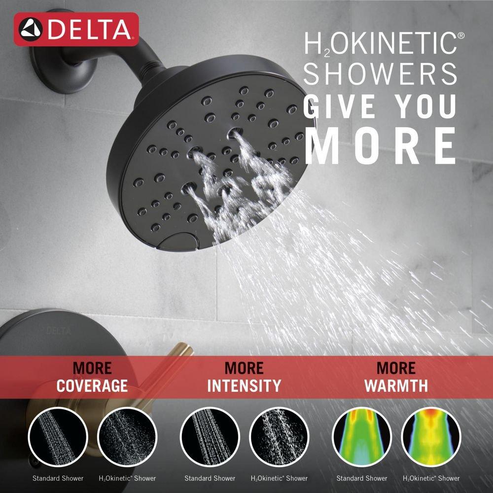 Delta Faucet Matte Black Single Handle Multi Function Shower Faucet (Trim Only) 