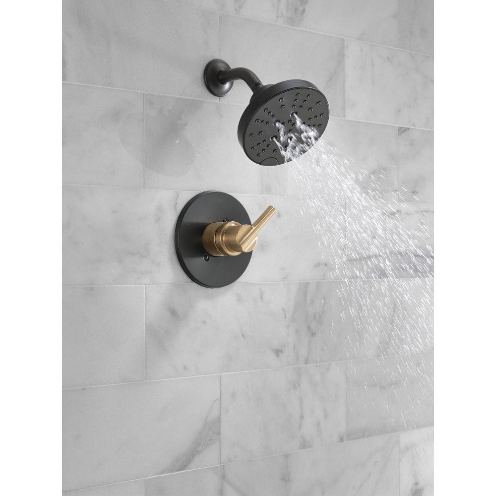 Delta Faucet Matte Black Single Handle Multi Function Shower Faucet (Trim Only) 