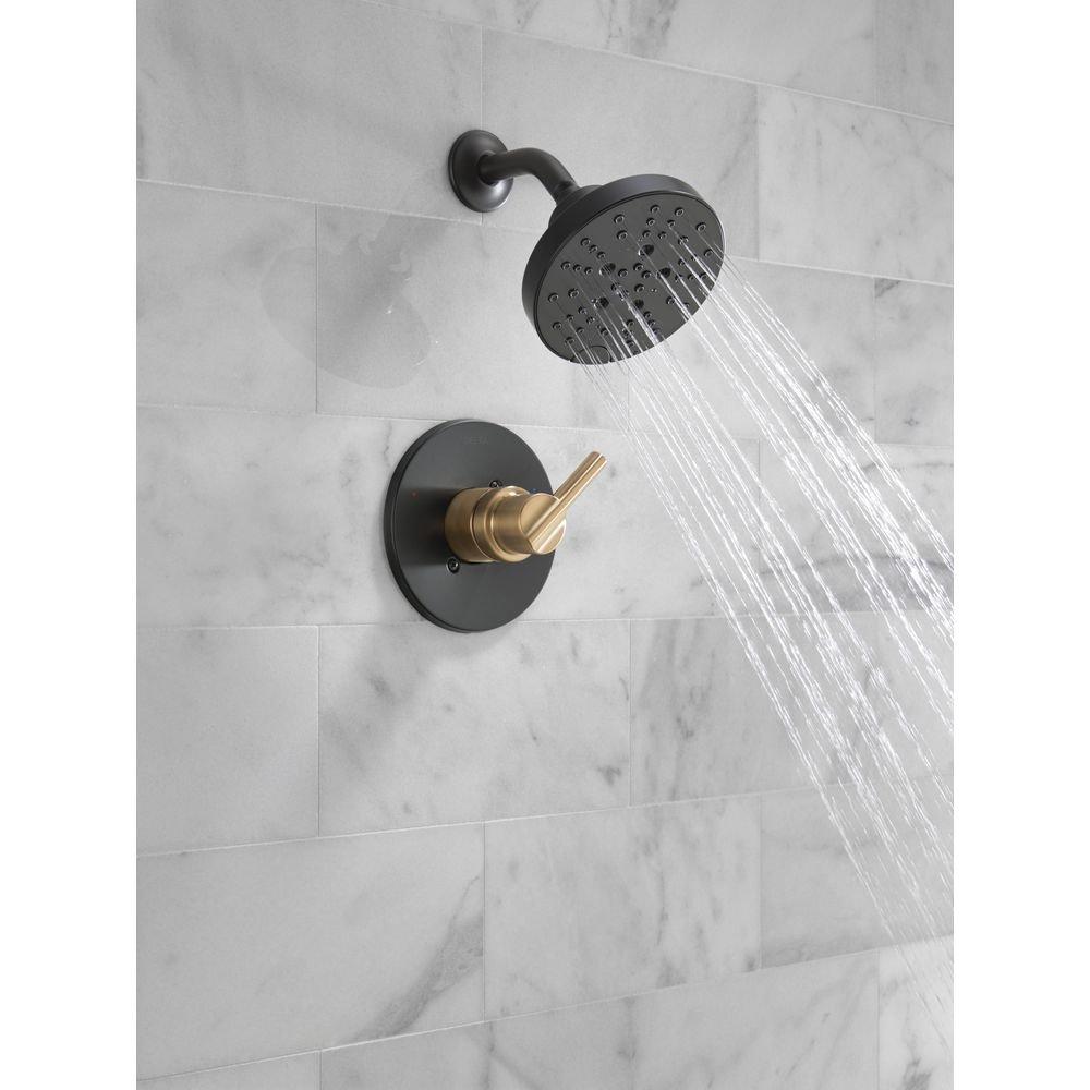 Delta Faucet Matte Black Single Handle Multi Function Shower Faucet (Trim Only) 