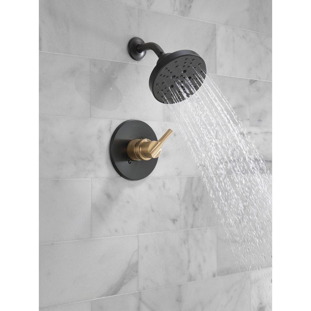 Delta Faucet Matte Black Single Handle Multi Function Shower Faucet (Trim Only) 